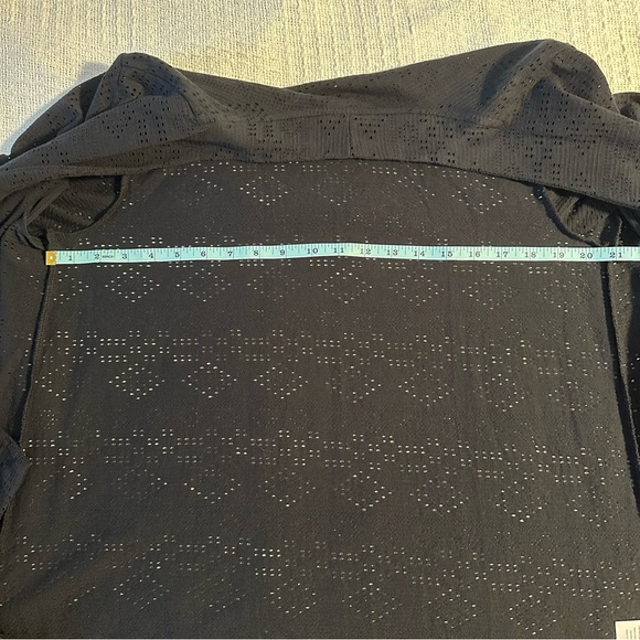 T by Talbots Diamond Textured Open Front Cardigan Black Sz M NWOT - Picture 10 of 11